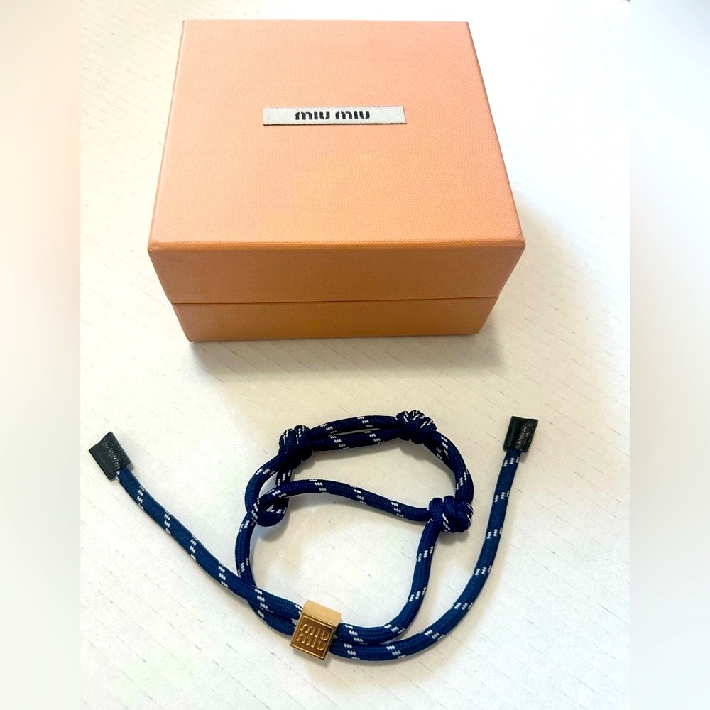 Miu Miu Navy Blue Knotted Bracelet - Picture 7 of 8